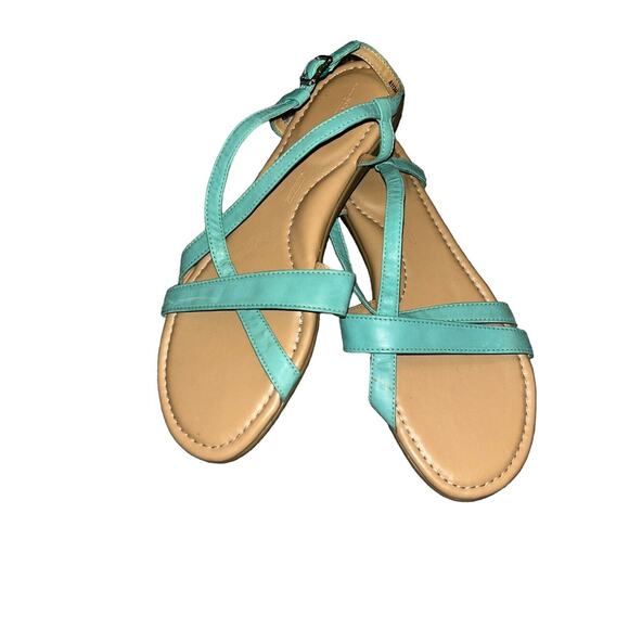 Rockport Walkability Adiprene By Adidas Jeanie Leather Sandals Size 10 M Teal - Picture 3 of 8
